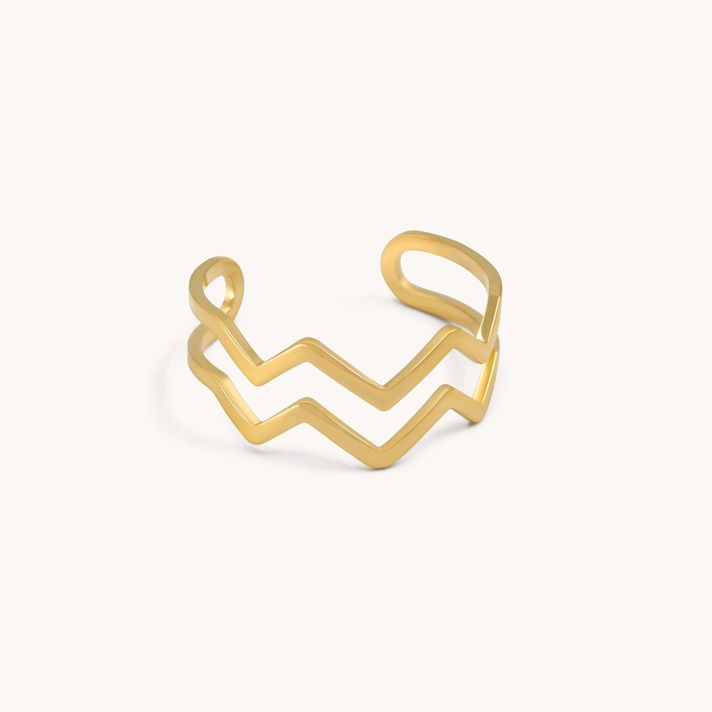 30R5118G - Zigzag Ring, Gold
