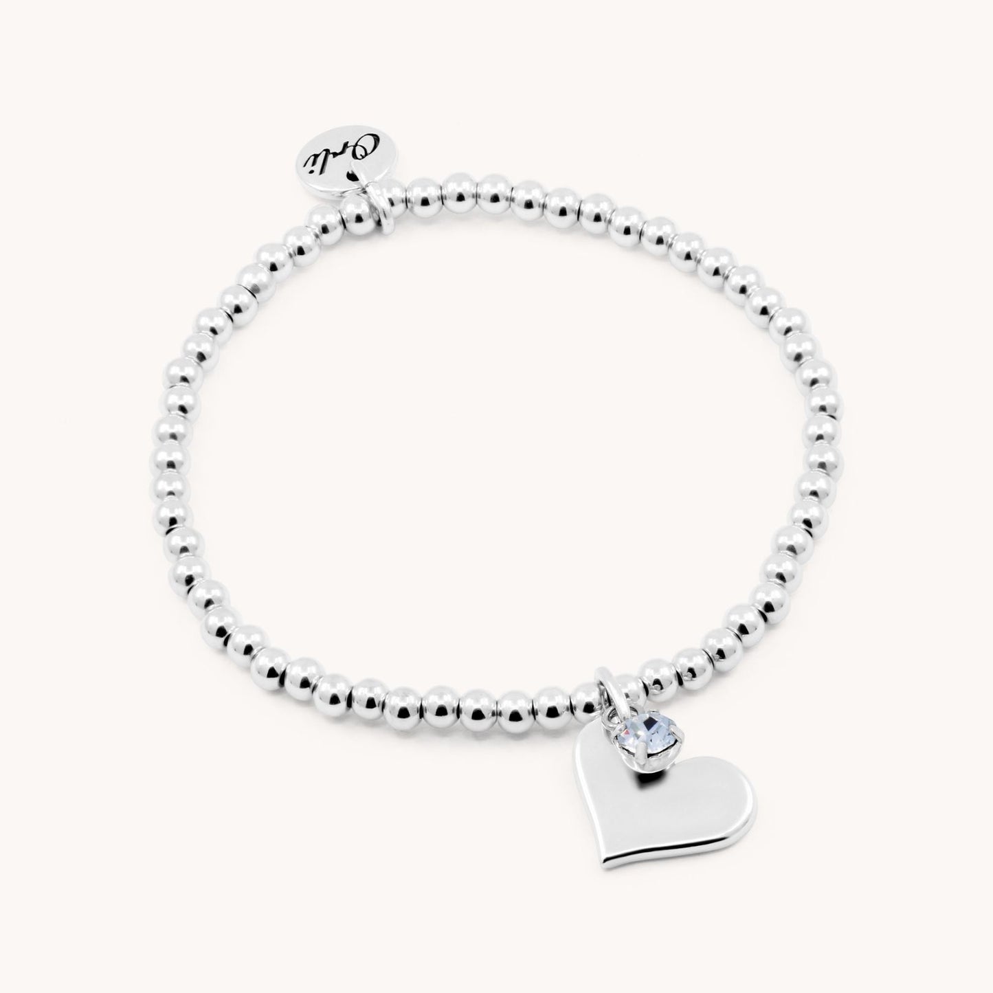 30B2707 - Emily Heart & Birthstone Beads Bracelet
