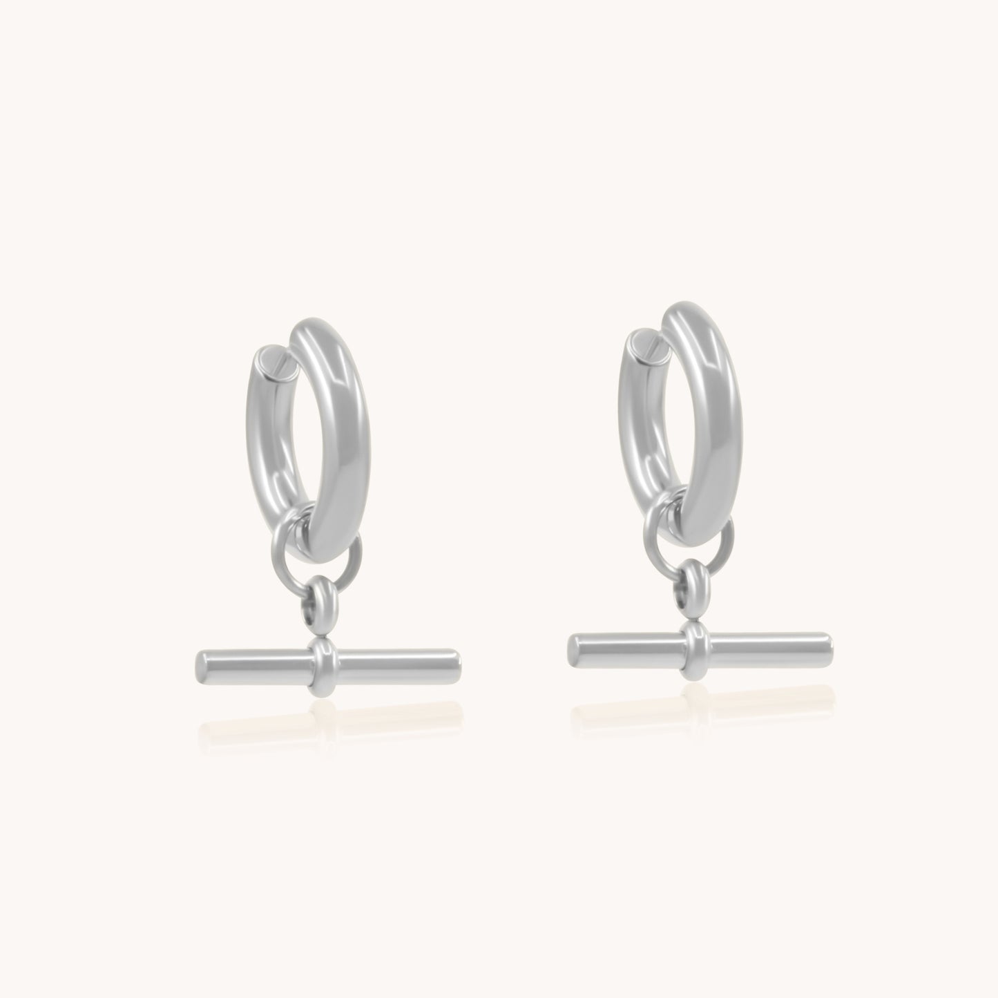 30E3137 - Turquoise Huggie Hoops, Silver