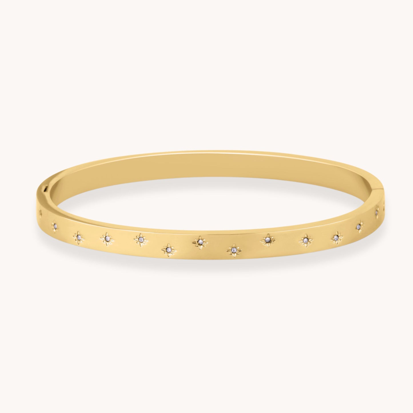 30B9005G - Estelle Starburst Crystal Bangle, Gold