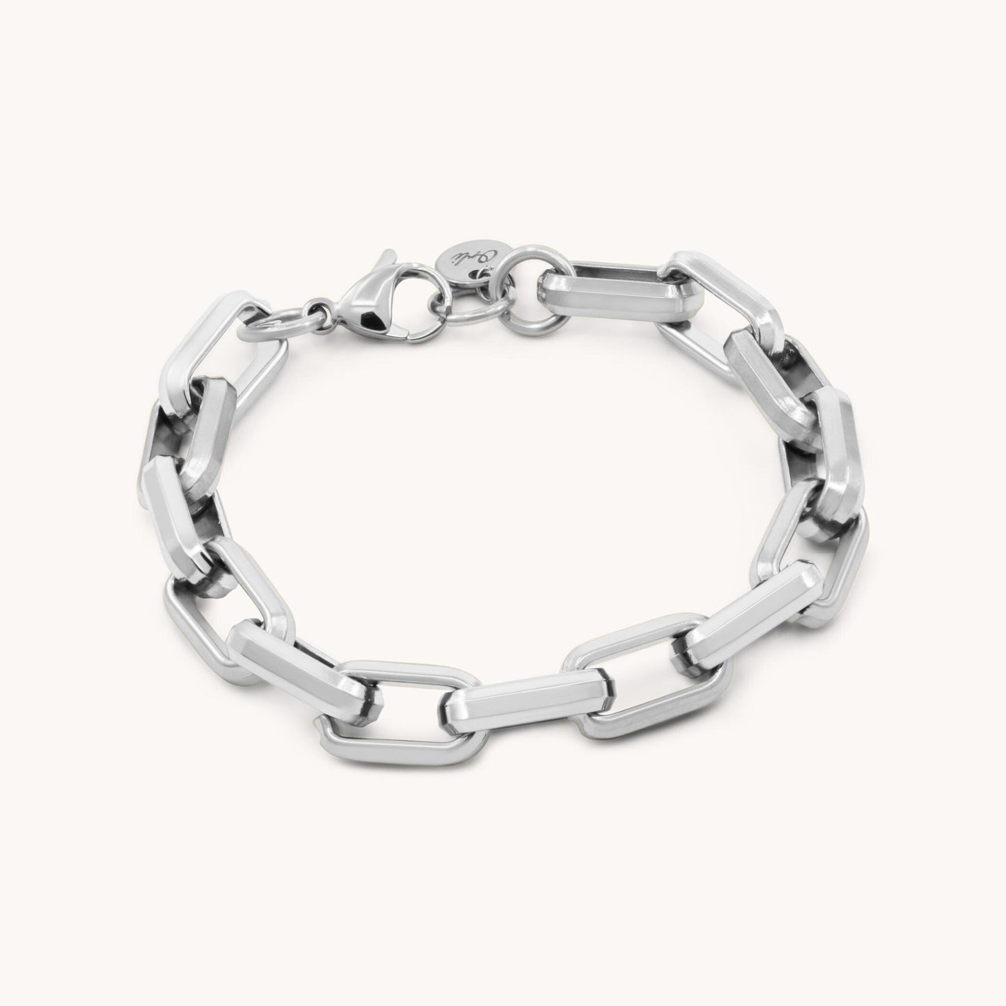 30B2300 - Square Link Bracelet, Silver