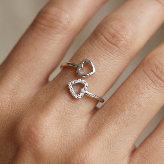 30R5172 - Halo Heart Ring, Silver