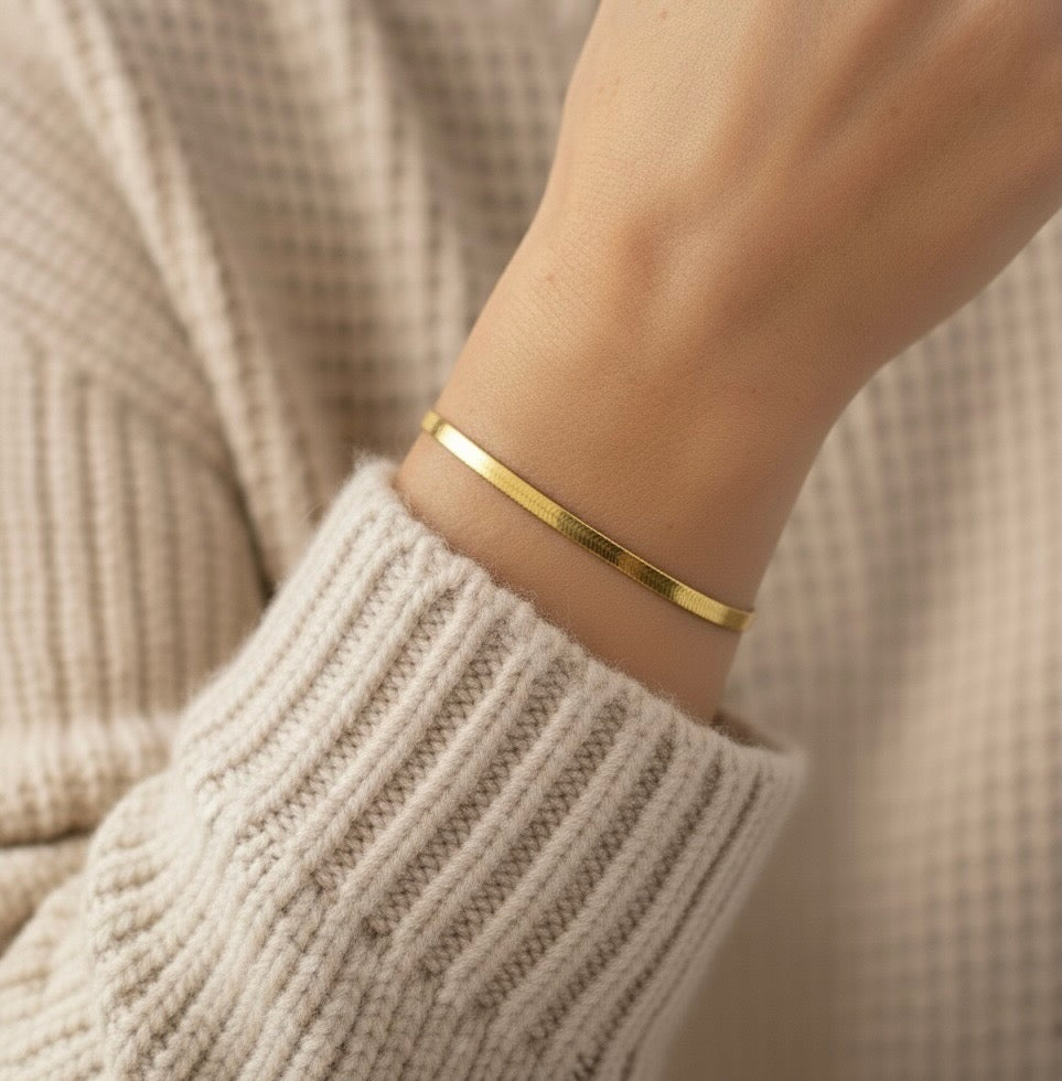 30B2006G - Dillion Snake Chain Bracelet, Gold