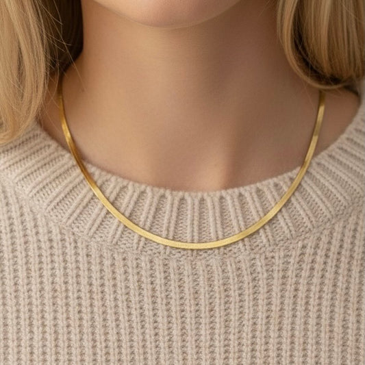 30N1012G - Dillion Snake Chain Necklace, Gold