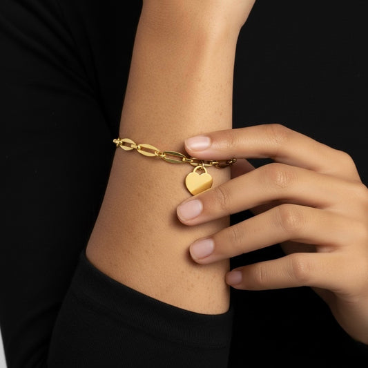 30B2810G - Classic Heart Long Link Bracelet