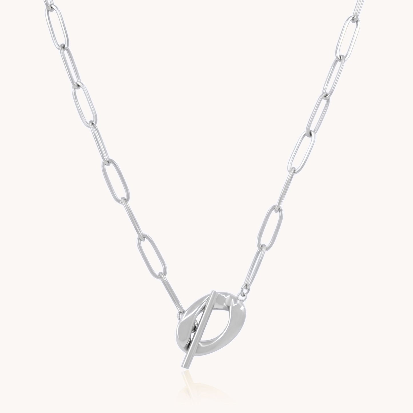 30N1821 - Twisted T-bar Necklace, Silver