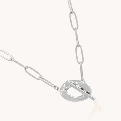 30N1821 - Twisted T-bar Necklace, Silver