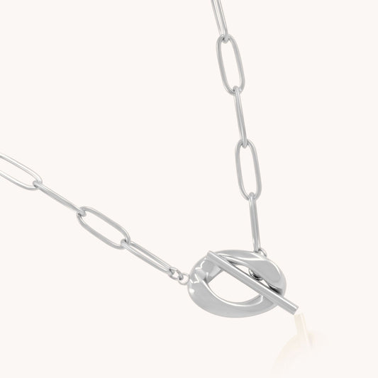 30N1821 - Twisted T-bar Necklace, Silver