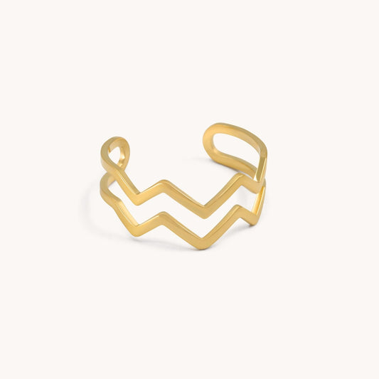 30R5118G - Zigzag Ring, Gold