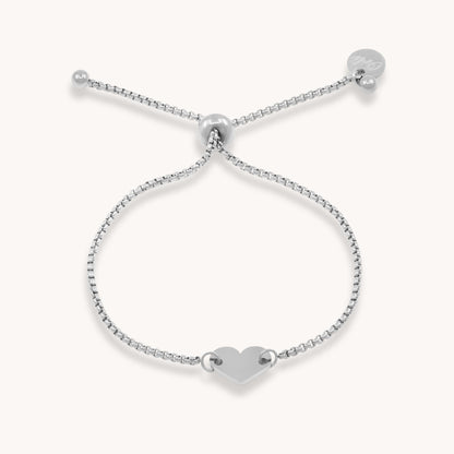 30B2030 - Heart Slider Personalised Bracelet, Silver
