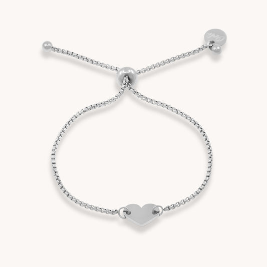 30B2030 - Heart Slider Personalised Bracelet, Silver