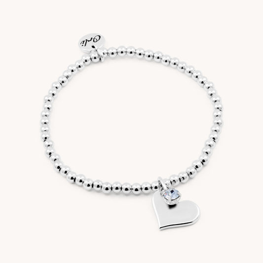 30B2707 - Emily Heart & Birthstone Beads Bracelet