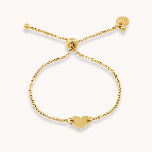 30B2030G - Heart Slider Bracelet, Gold