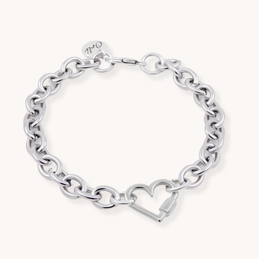 30B2200 - Chunky Heart Lock Bracelet