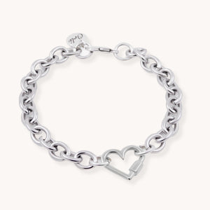 30B2200 - Chunky Heart Lock Bracelet