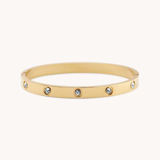 30B9001G - Cali Crystal Bangle, Gold