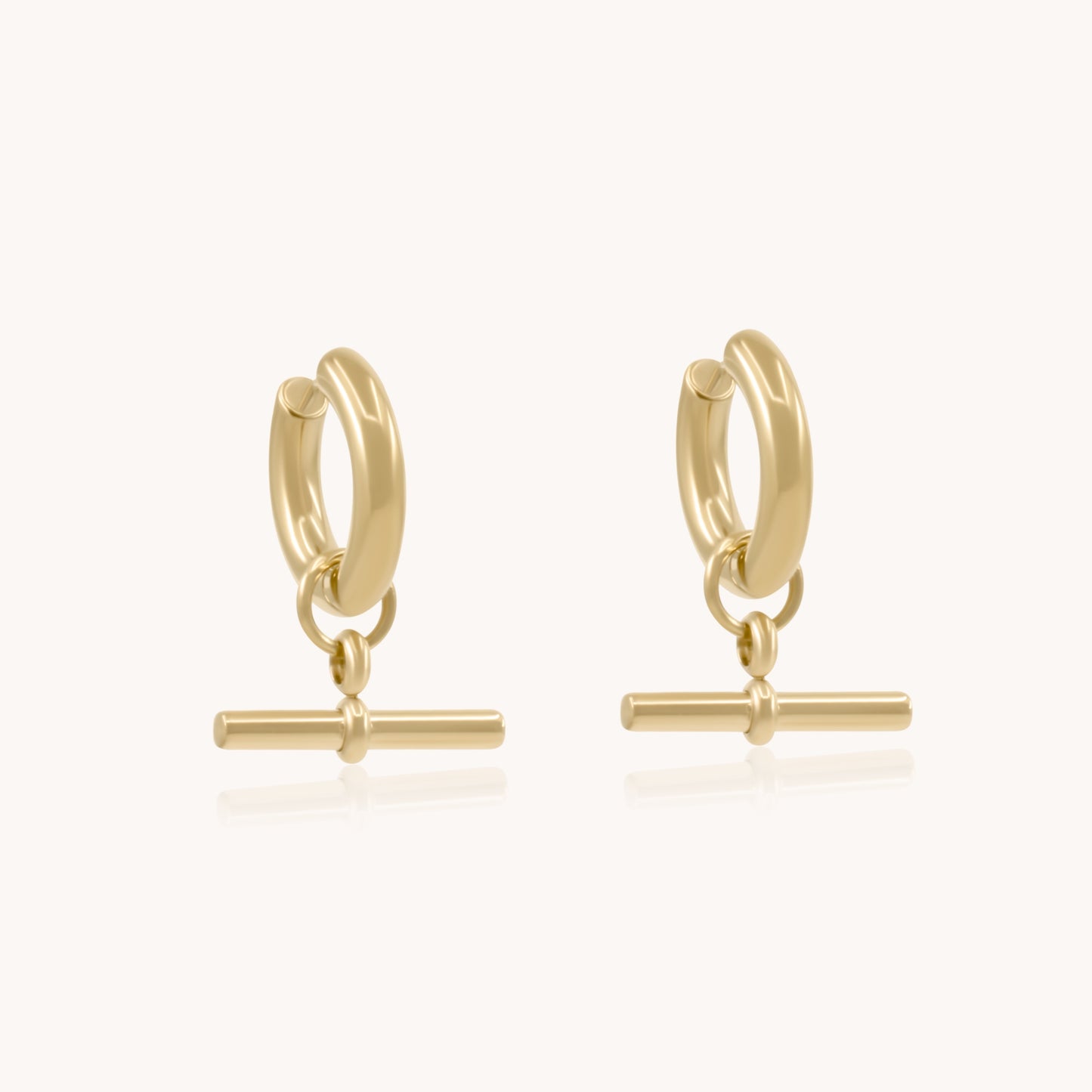 30E3134G - T-bar Chunky Hoops, Gold