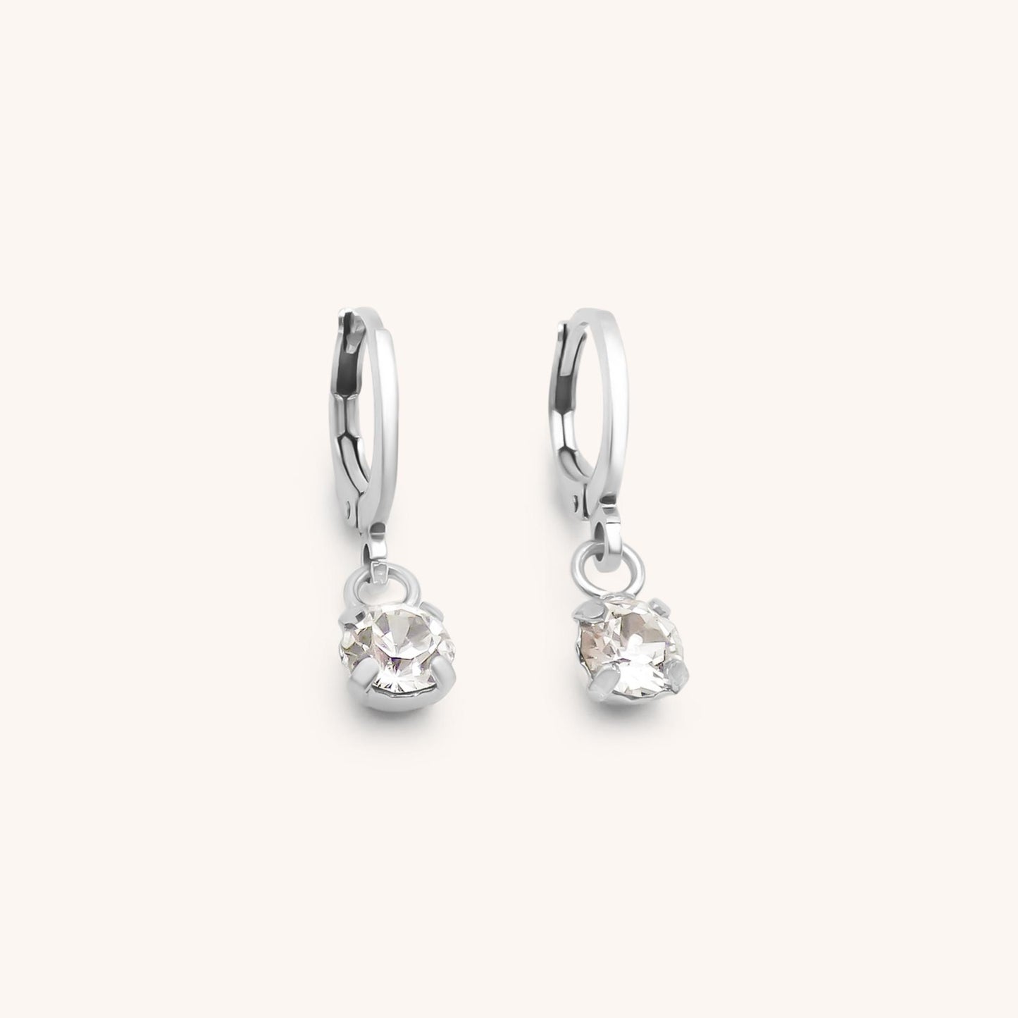 30E3185 - Birthstone Huggie Hoops, Silver