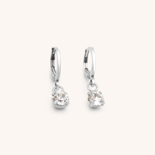 30E3185 - Birthstone Huggie Hoops, Silver