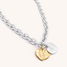 Load image into Gallery viewer, 30N1220SG - Twin Hayley Heart Chunky Necklace, Silver and Gold