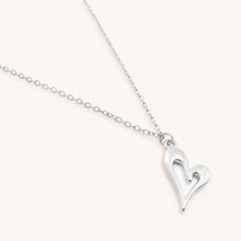 Load image into Gallery viewer, 30N1613 - Open Curved Heart Fine Necklace, Silver