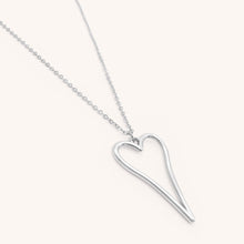 Load image into Gallery viewer, 30N1616 - Hourglass Open Heart Fine Necklace, Silver