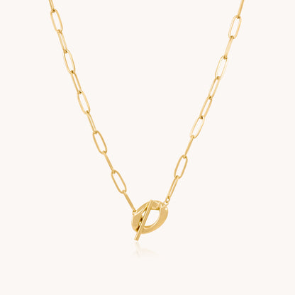 30N1821G - Twisted T-bar Necklace, Gold