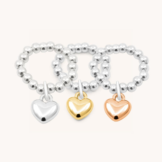30R5017 - Puffed Heart Beads Ring