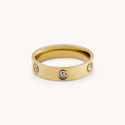 30R5101G - Cali Crystal Ring, Gold