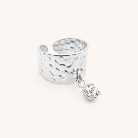 30R5126 - Birthstone Hammered Charm Ring
