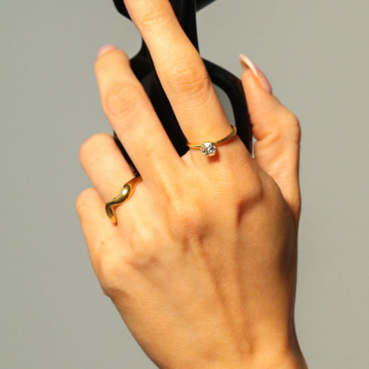 30R5167G - Wavy Ring, Gold