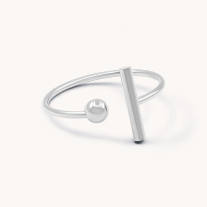 30R5168 - Bar & Ball Ring, Silver