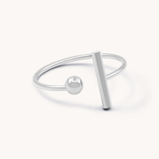 30R5168 - Bar & Ball Ring, Silver
