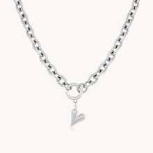 Load image into Gallery viewer, 30N1207 - Celine Heart Chunky Necklace, Silver