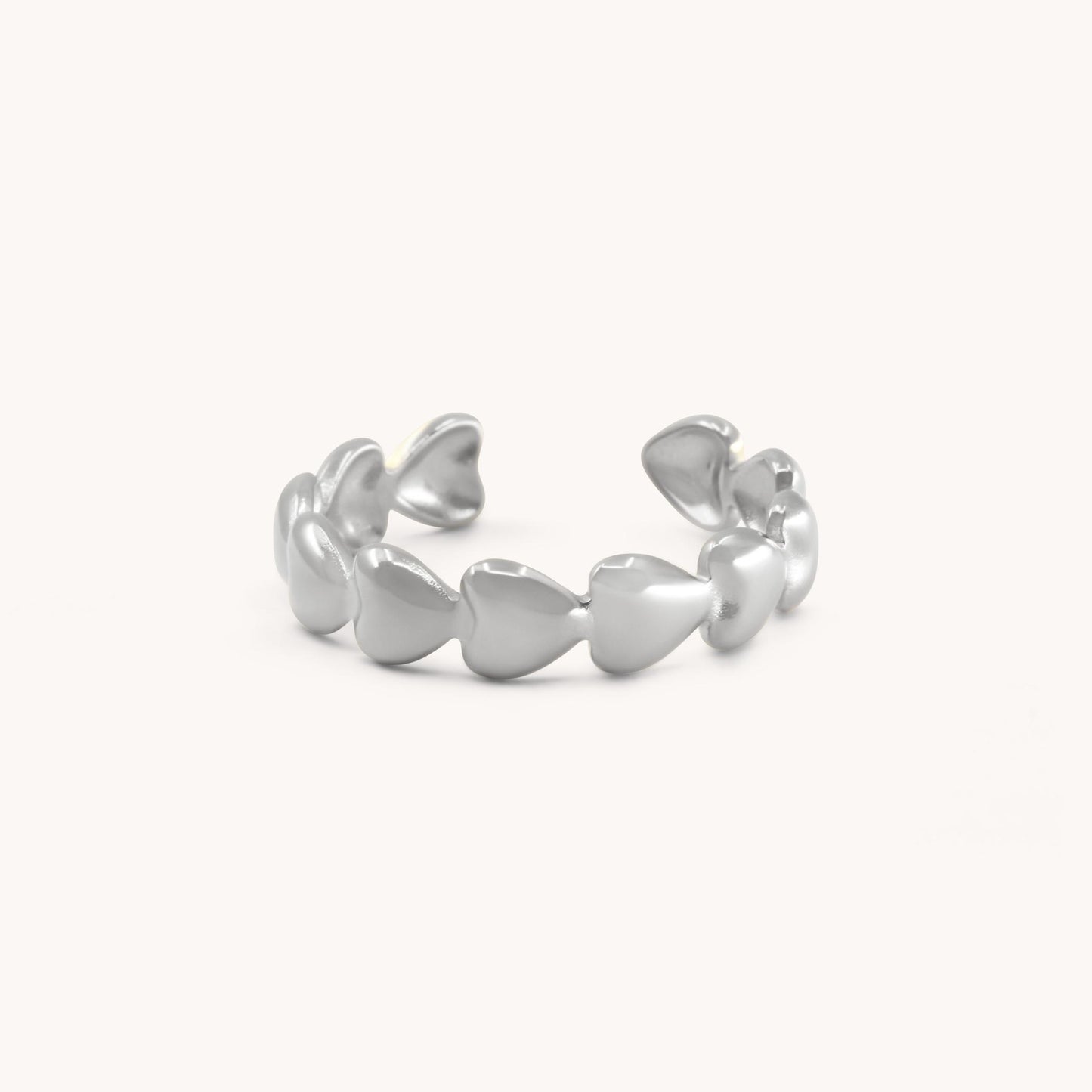 30R5104 - Elise Heart Band Ring, Silver
