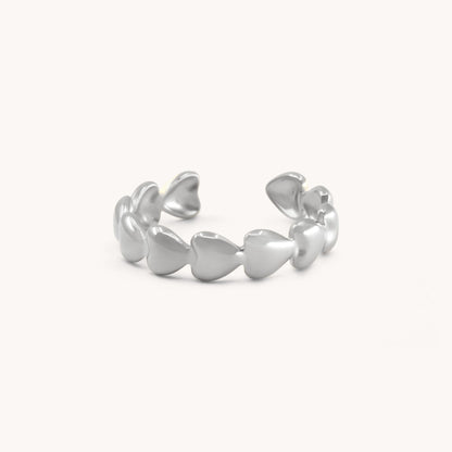 30R5104 - Elise Heart Band Ring, Silver