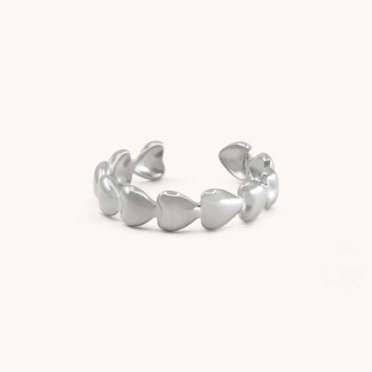 30R5104 - Elise Heart Band Ring, Silver