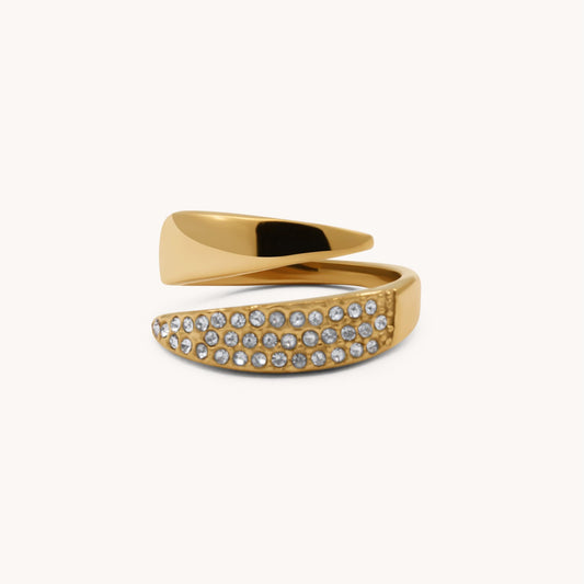 30R5162G - Elisie Crystal Wrap Ring, Gold