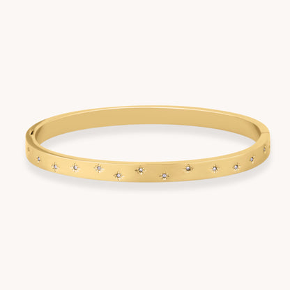 30B9005G - Estelle Starburst Crystal Bangle, Gold