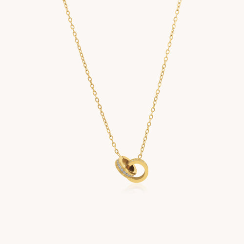 30N1020G - Forever Linked Crystal Necklace, Gold
