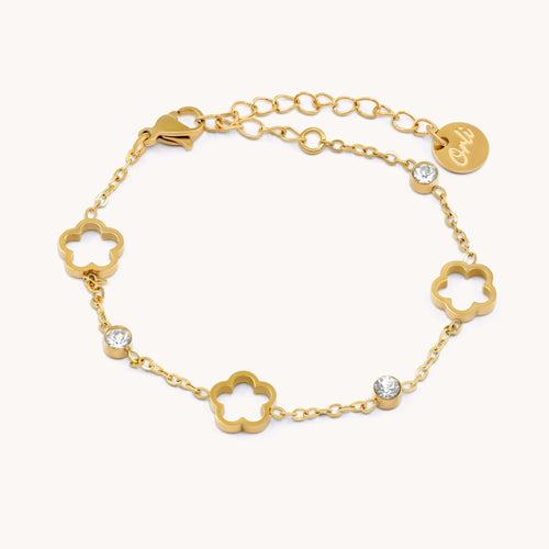 30B2028G - Golden Clover Charm Bracelet