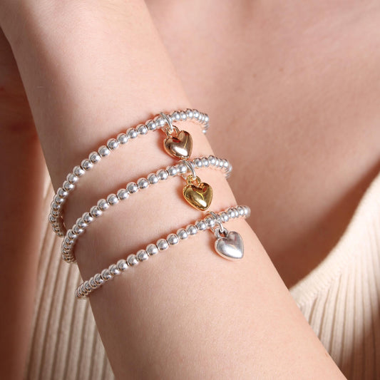 30B2604 - Puffed Heart Beads Bracelet