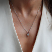 Load image into Gallery viewer, 30N1617 - Mini Hourglass Heart Fine Chain Necklace, Silver
