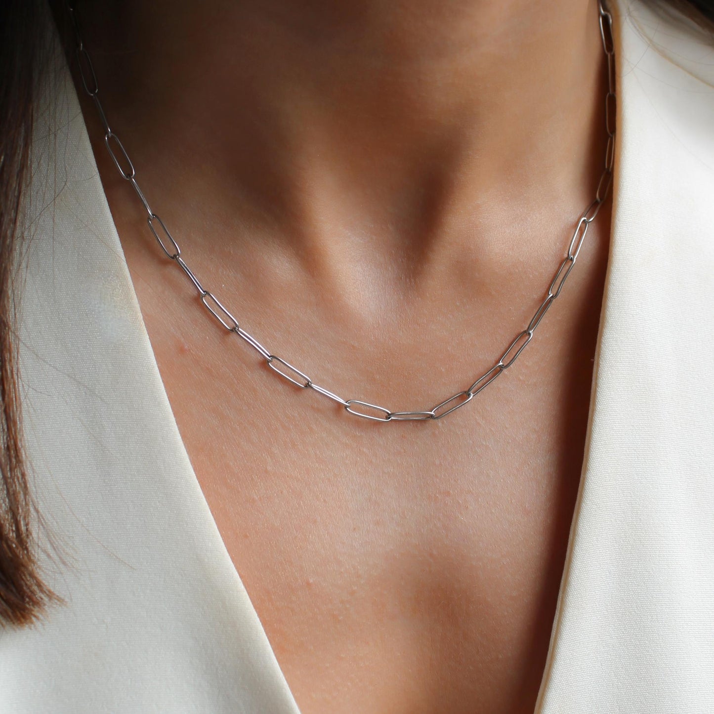 30N1825 - Paperclip Necklace, Silver