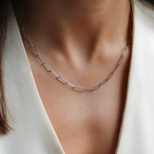 30N1825 - Paperclip Necklace, Silver