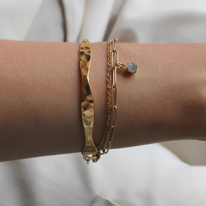 30B9130G - Hammered Cuff, Gold