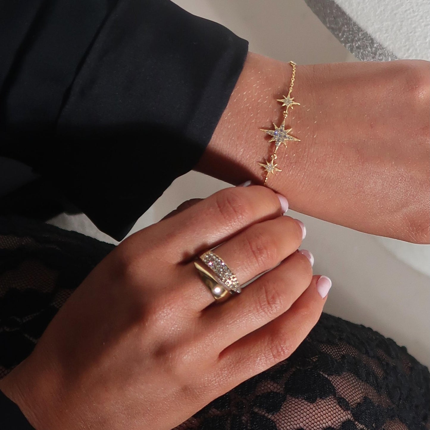 30R5162G - Elisie Crystal Wrap Ring, Gold