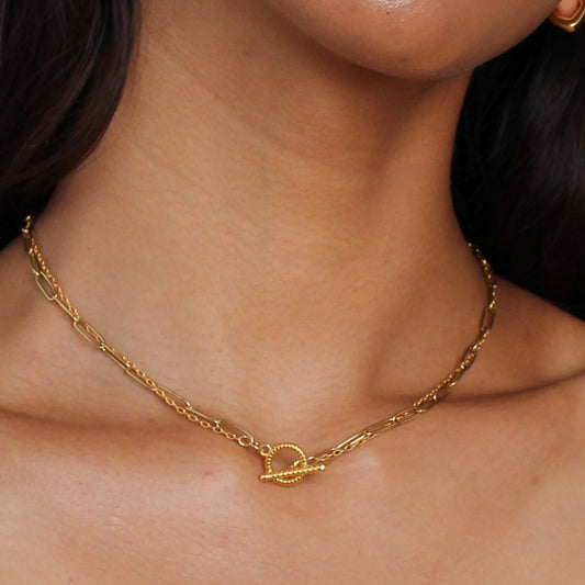 30N1807G - Willow T-Bar Necklace, Gold