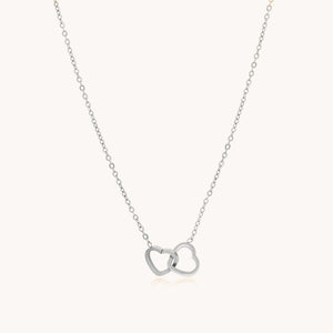 30N1018 - Interlinked Hearts Fine Necklace, Silver