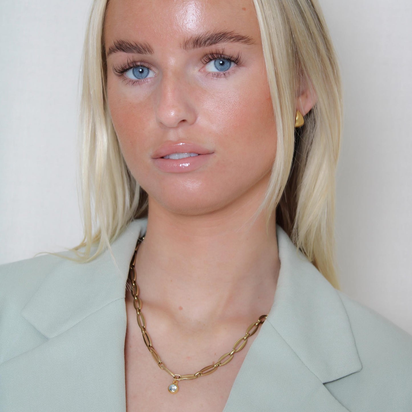 30N1871G - Long Link Birthstone Necklace, Gold
